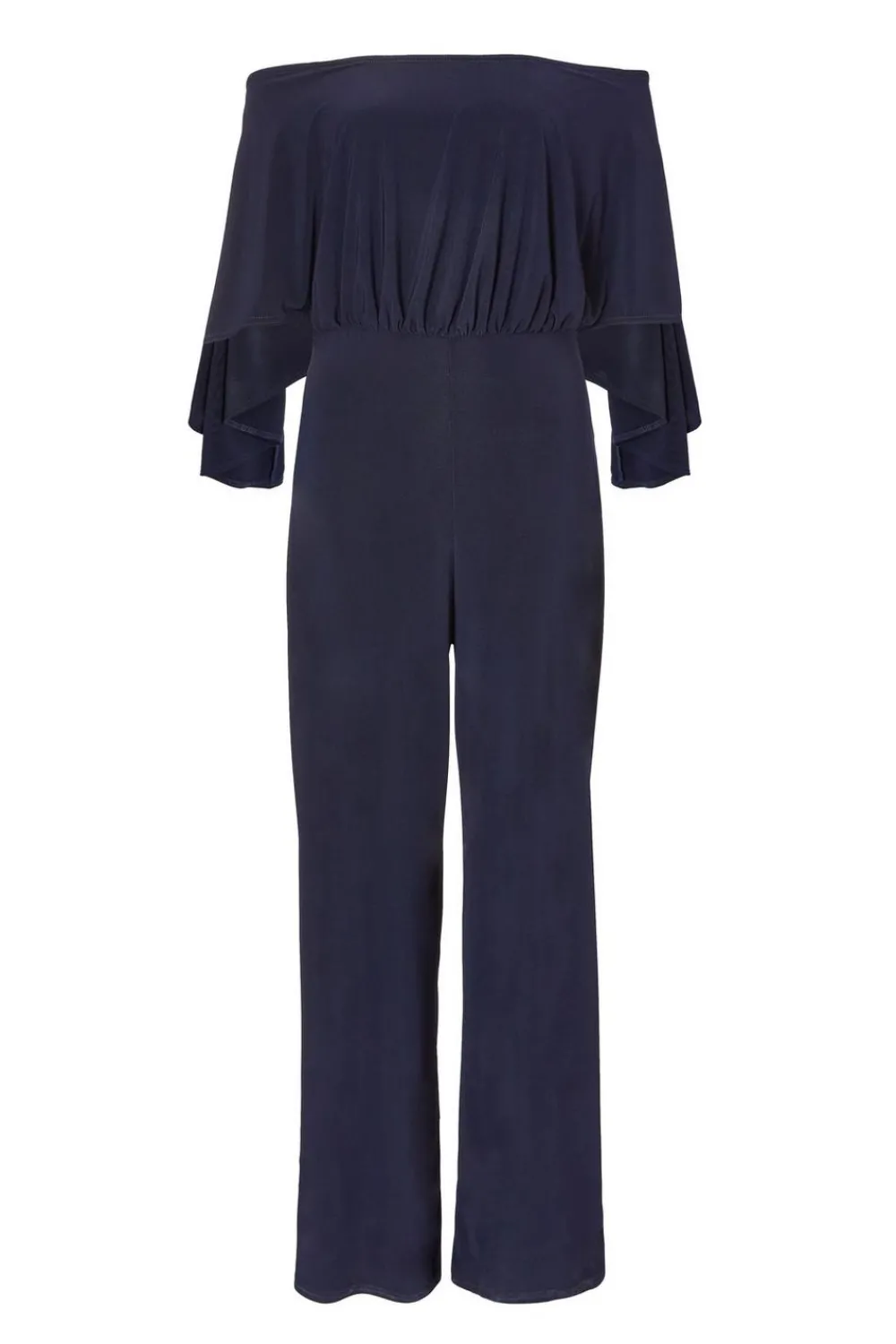 Quiz Occasion Jumpsuits|Going Out Jumpsuits>Navy Bardot Jumpsuit