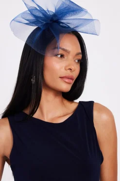 Quiz Wedding Accessories|Hair Accessories>Navy Bow Headband Fascinator