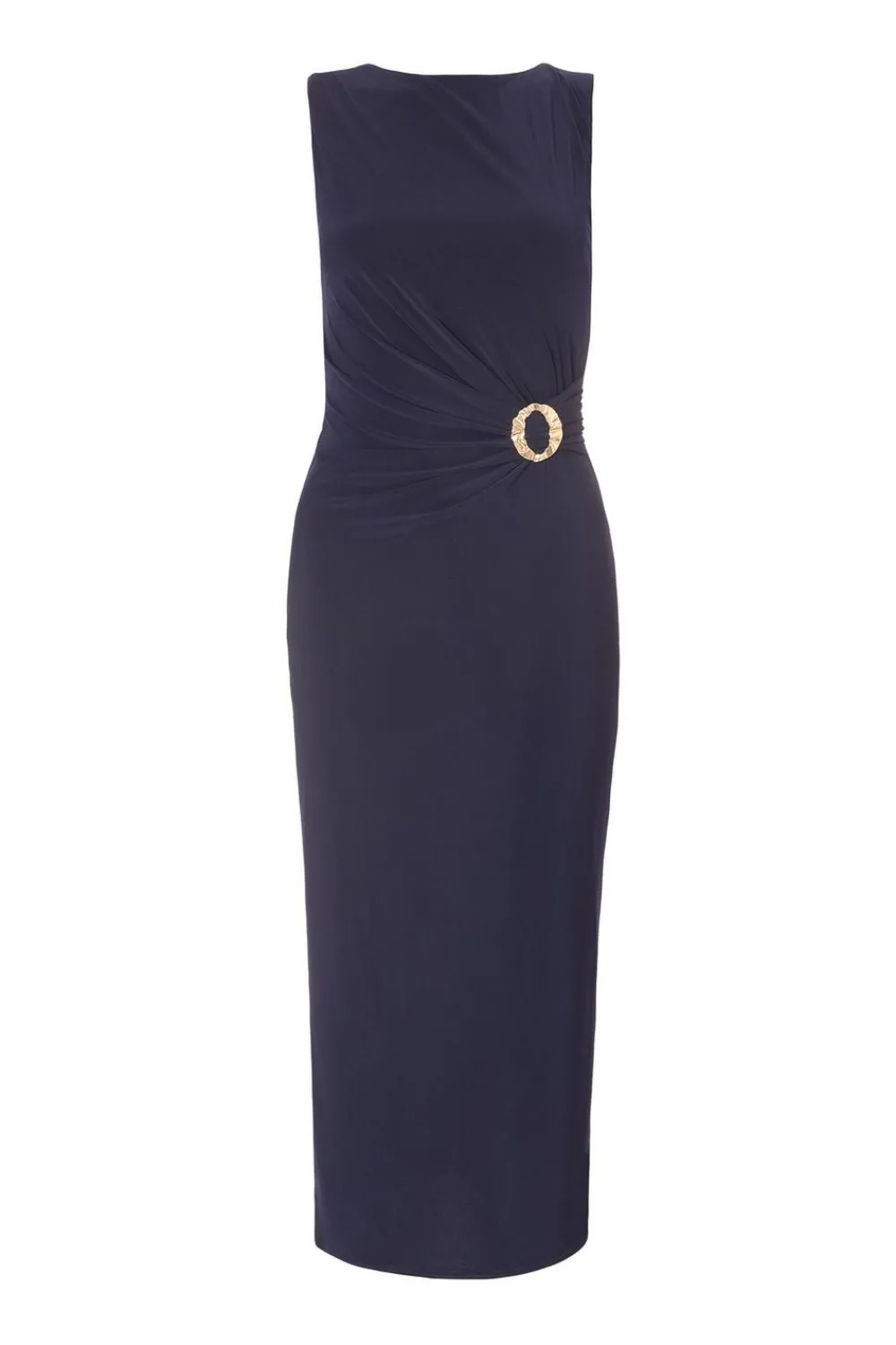Quiz Day At The Races|Christening Guest>Navy Buckle Detail Midi Dress