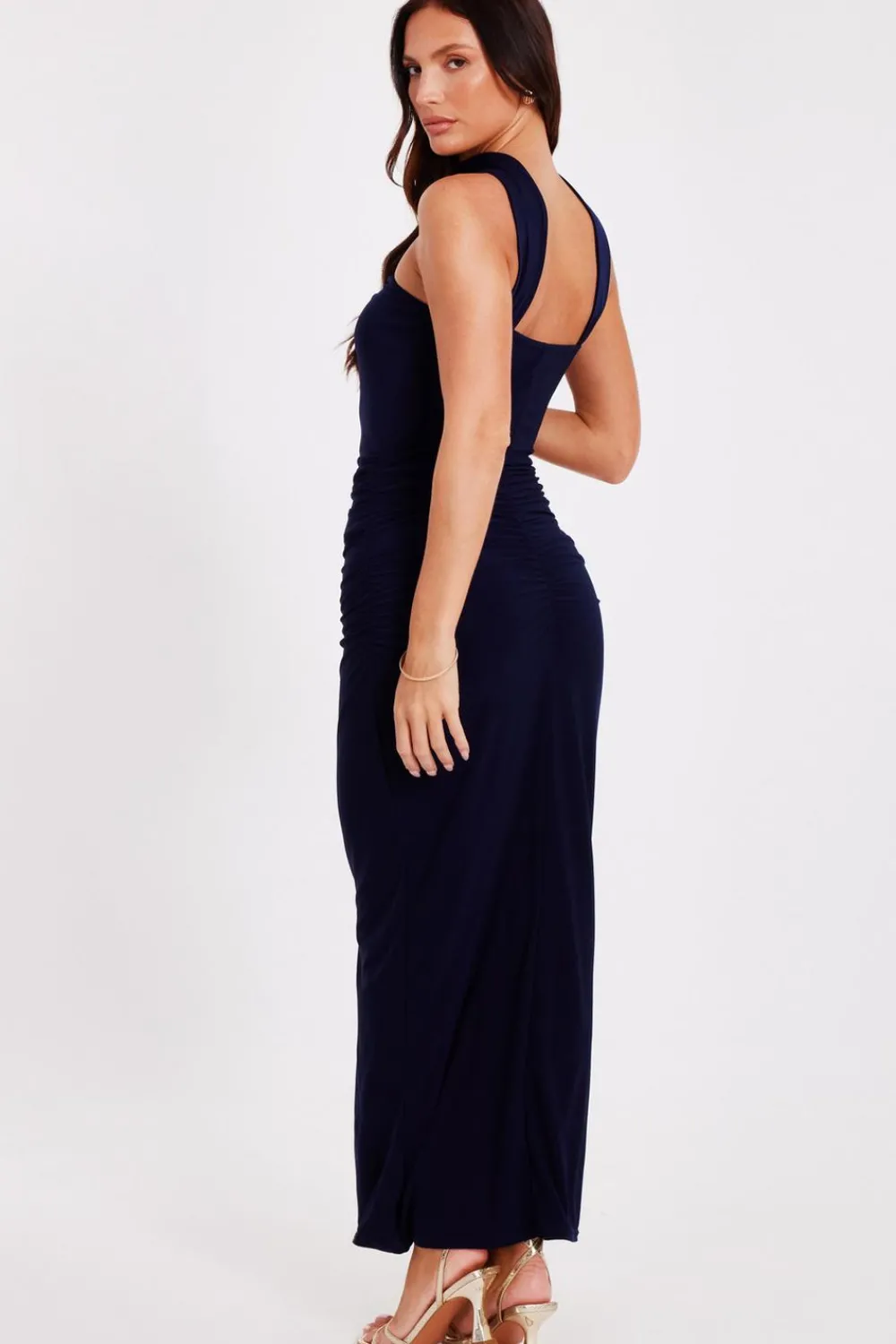 Quiz Day At The Races|Christening Guest>Collar Detail Ruched Midaxi Dress