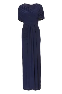 Quiz Evening Dresses|Day At The Races>Navy Cross Front Ruched Maxi Dress