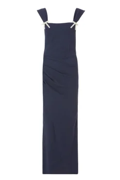 Quiz Prom Dresses|Evening Dresses>Navy Diamante Bow Maxi Dress