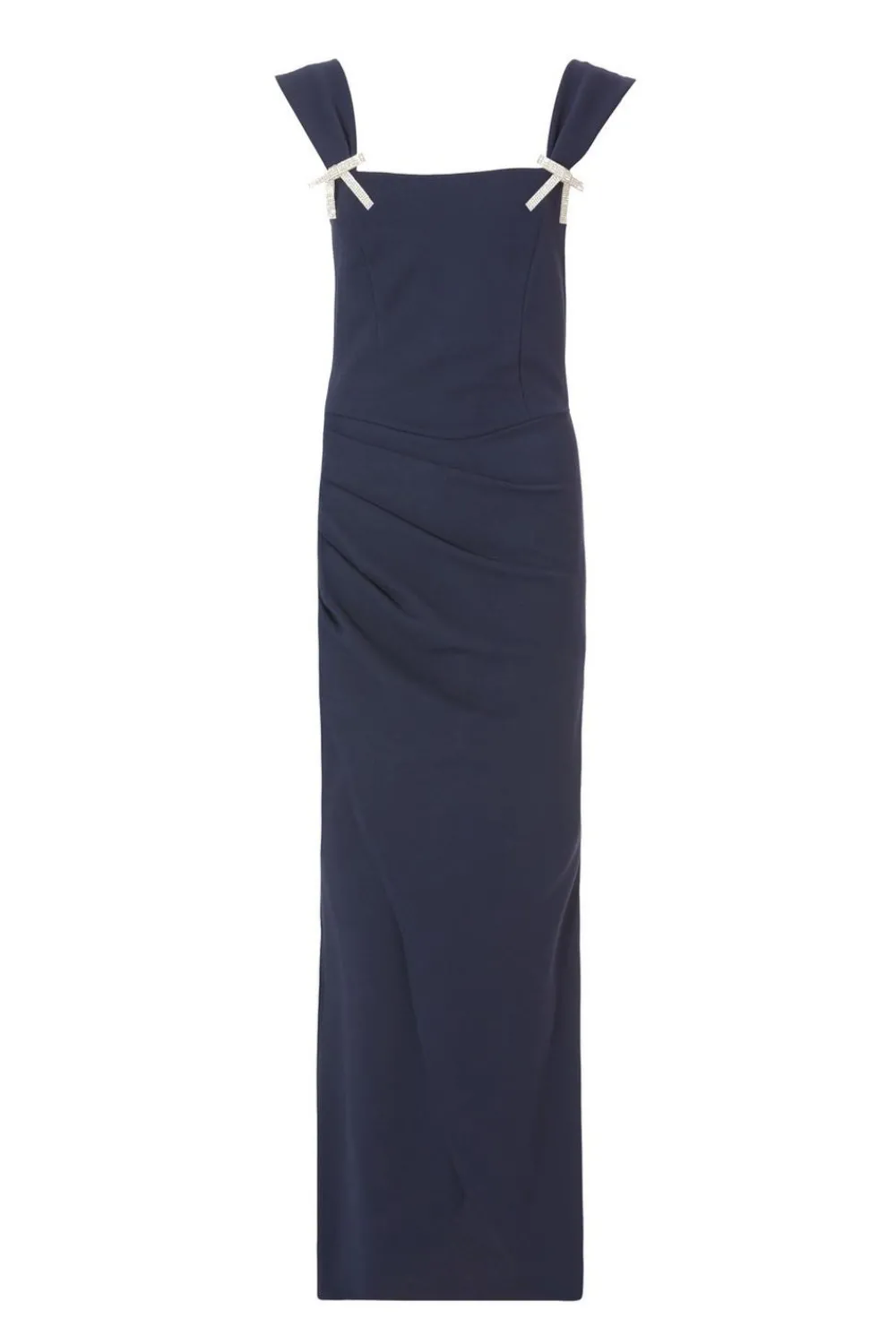 Quiz Prom Dresses|Evening Dresses>Navy Diamante Bow Maxi Dress