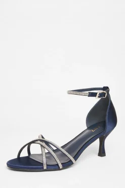 Quiz Occasion Shoes|Heels>Diamante Cross Strap Heels