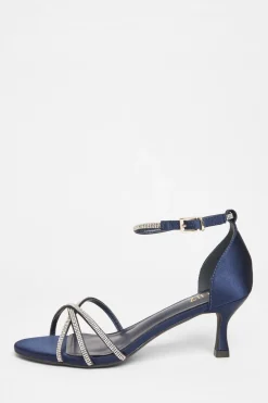 Quiz Occasion Shoes|Heels>Diamante Cross Strap Heels
