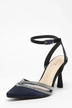 Quiz Occasion Shoes|Heels>Diamante Mesh Court Heels