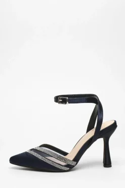 Quiz Occasion Shoes|Heels>Diamante Mesh Court Heels