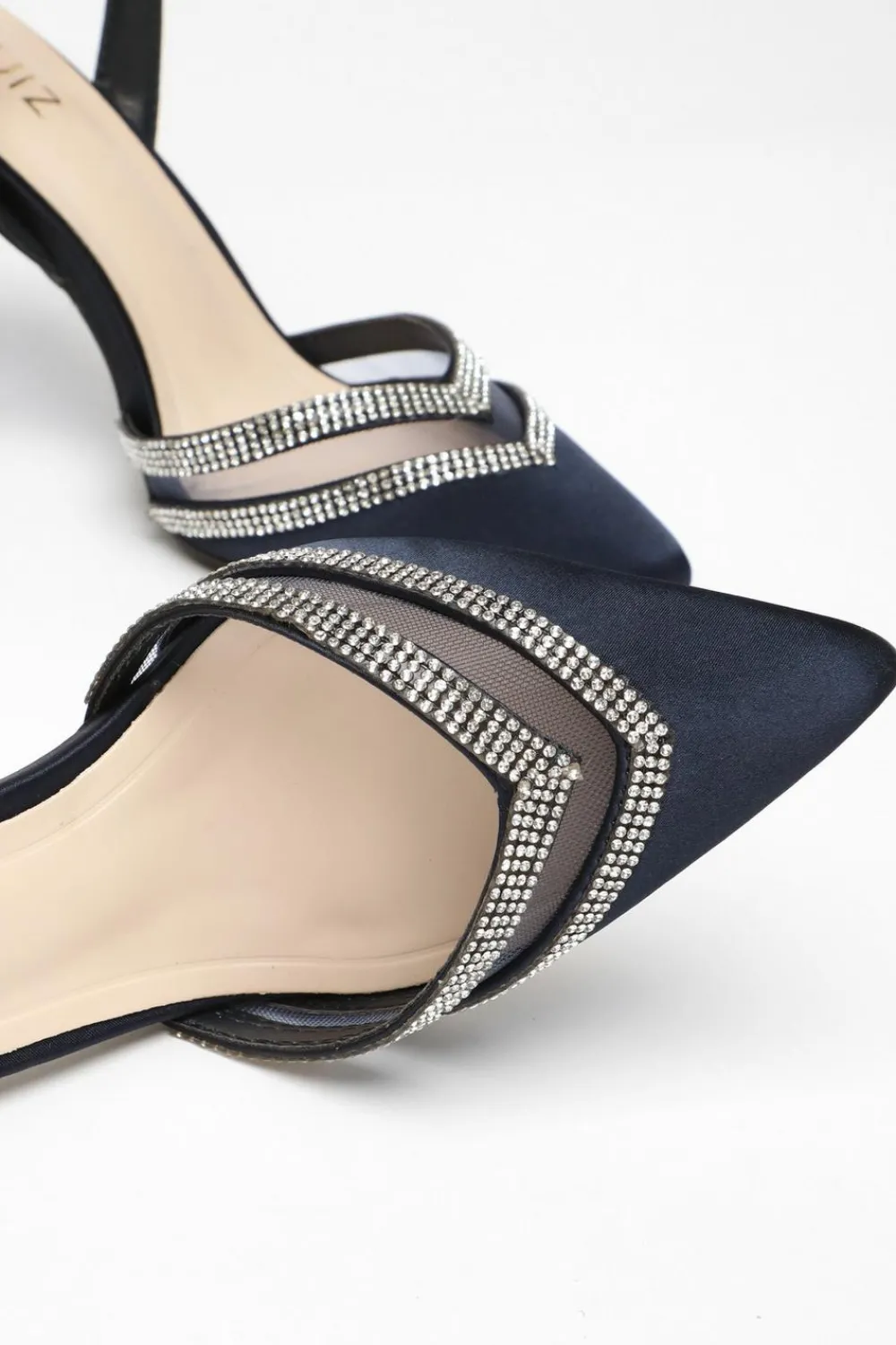 Quiz Occasion Shoes|Heels>Diamante Mesh Court Heels