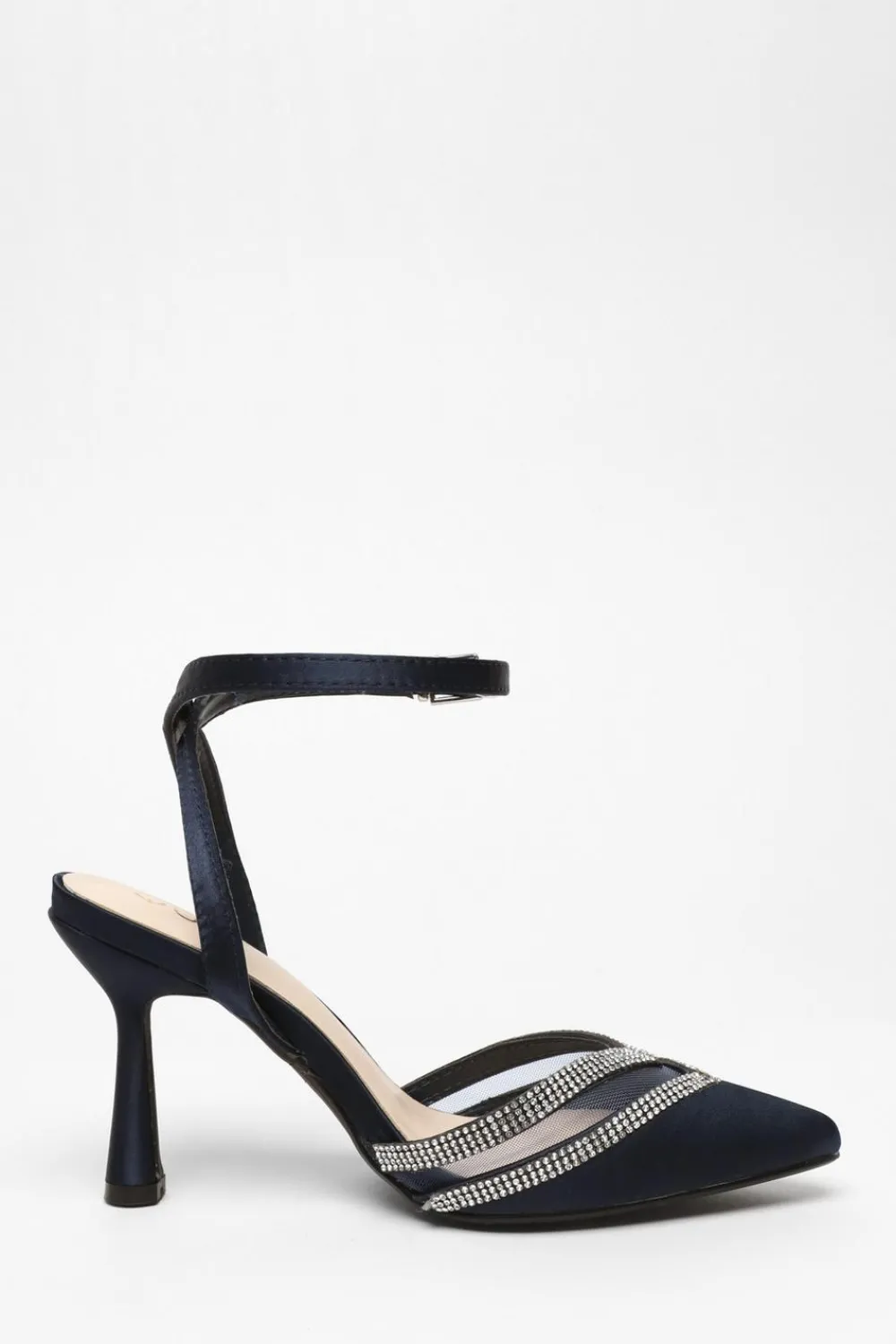 Quiz Occasion Shoes|Heels>Diamante Mesh Court Heels