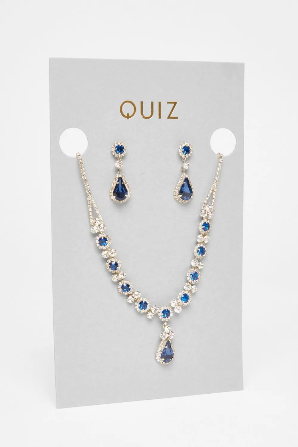 Quiz Wedding Accessories|Jewellery Sets>Diamante Tear Drop Set