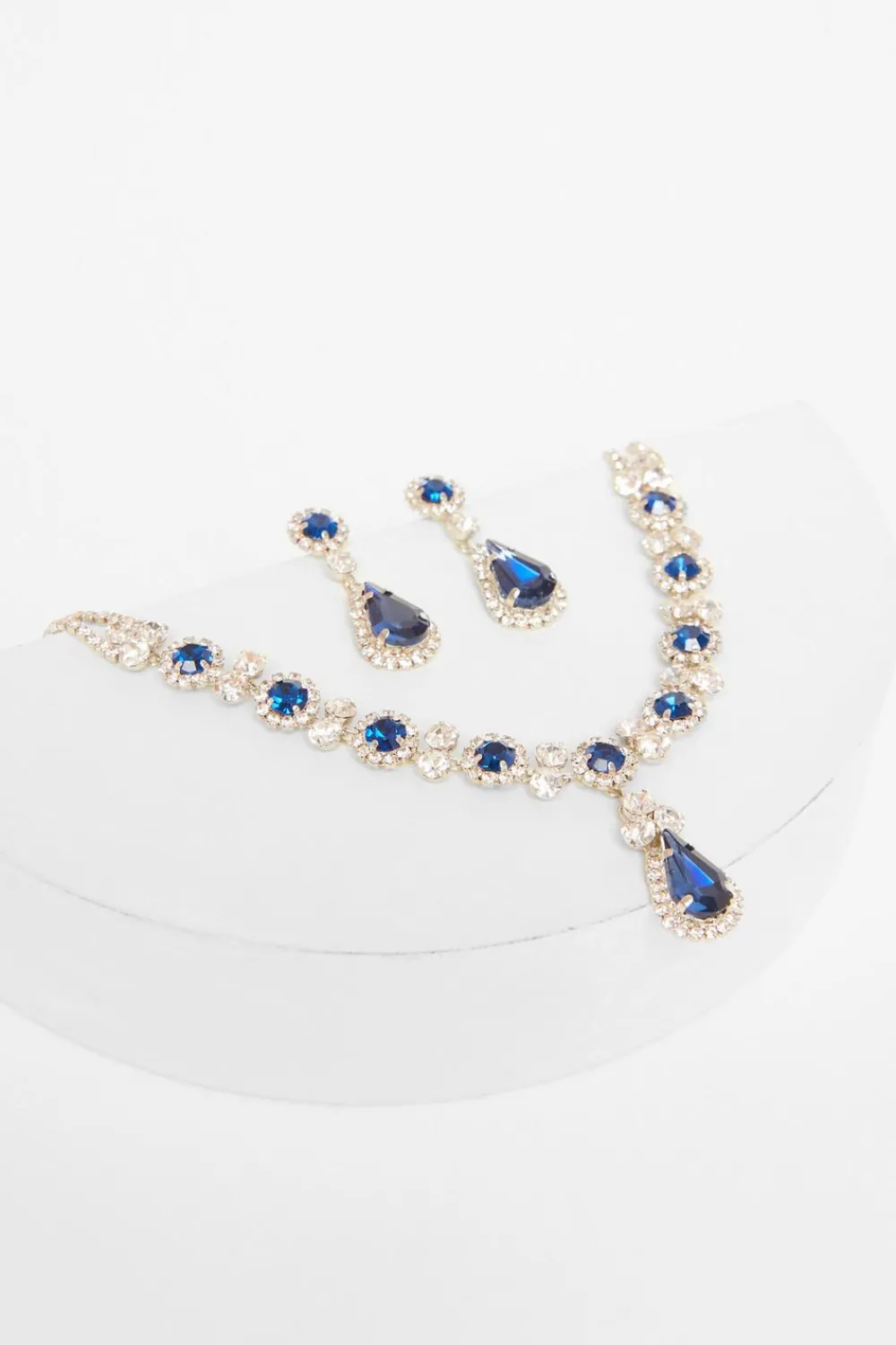 Quiz Wedding Accessories|Jewellery Sets>Diamante Tear Drop Set