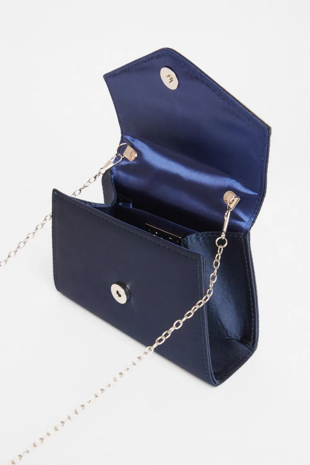 Quiz Bags|Shoe & Bag Sets>Navy Diamante Twisted Top Handle Bag