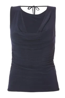Quiz Day Tops|Going Out Tops>Navy Drape Back Top