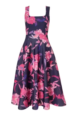 Quiz Day At The Races|Christening Guest>Navy Floral Midaxi Dress