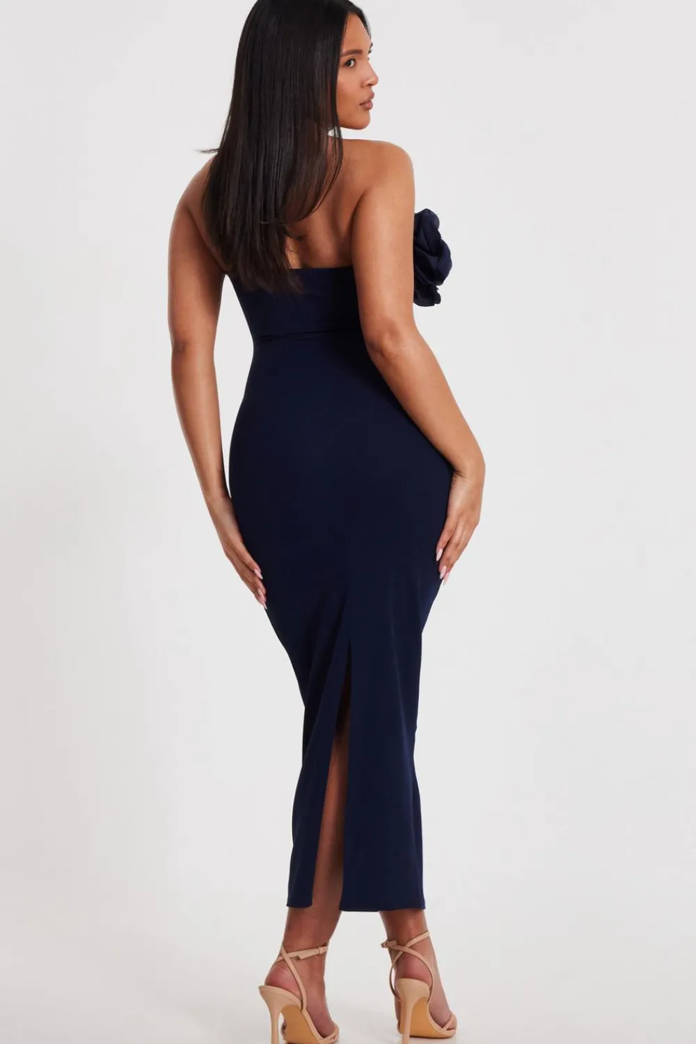 Quiz Day At The Races|Christening Guest>Navy Flower Embellished Midaxi Dress