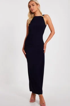 Quiz Day At The Races|Christening Guest>Gold Buckle Midaxi Dress