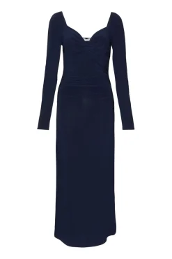 Quiz Day At The Races|Christening Guest>Navy Knot Front Midaxi Dress