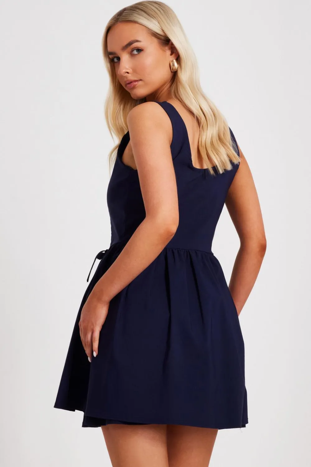 Quiz Going Out|Dresses>Navy Layered Mini Dress