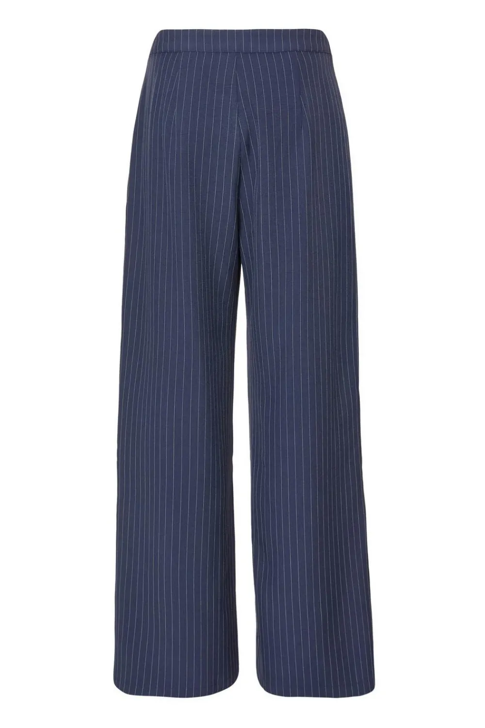 Quiz Workwear|Trousers>Navy Pinstripe Wide Leg Trousers