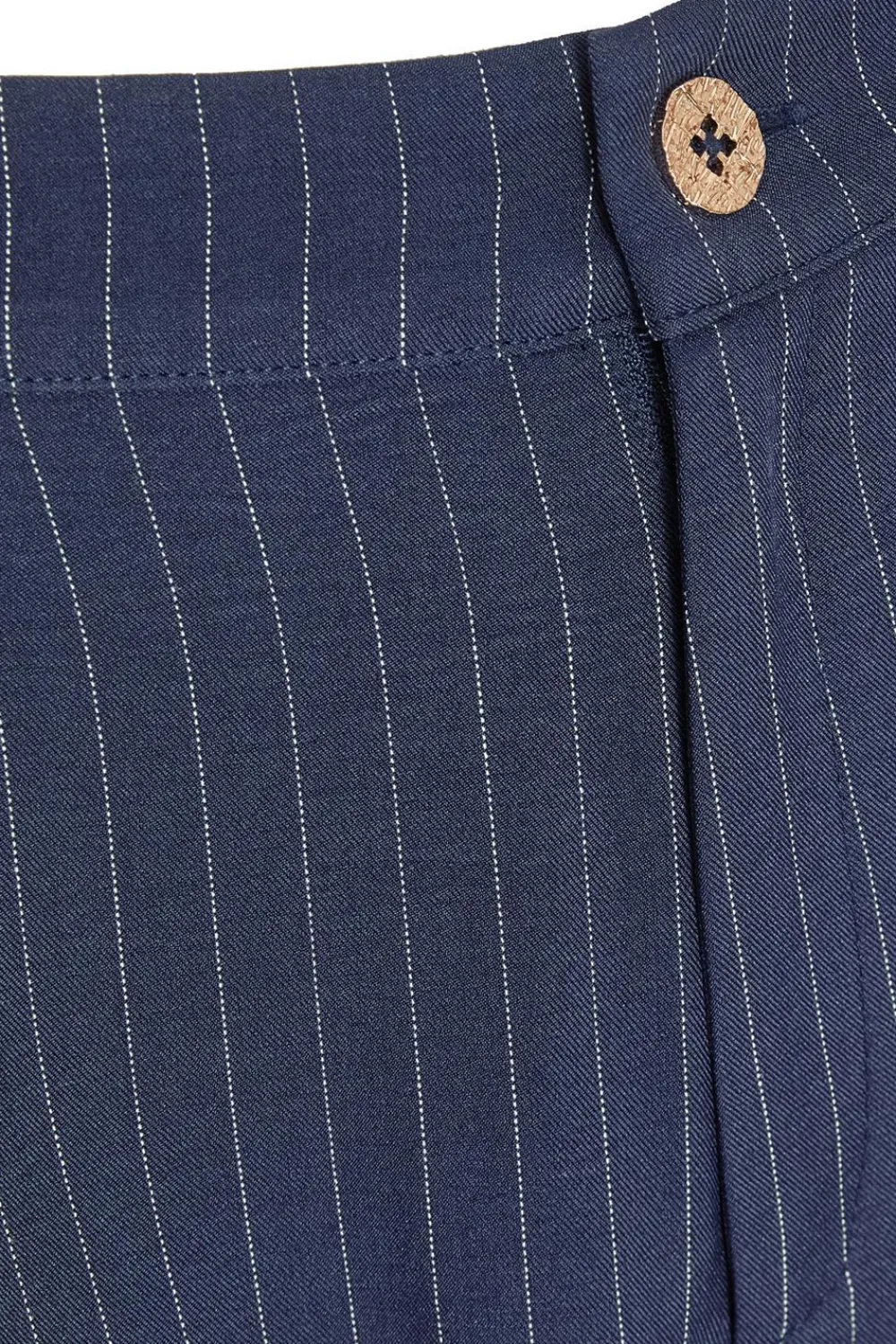 Quiz Workwear|Trousers>Navy Pinstripe Wide Leg Trousers