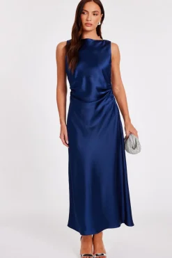 Quiz Evening Dresses|Day At The Races>Satin Ruched Midaxi Dress