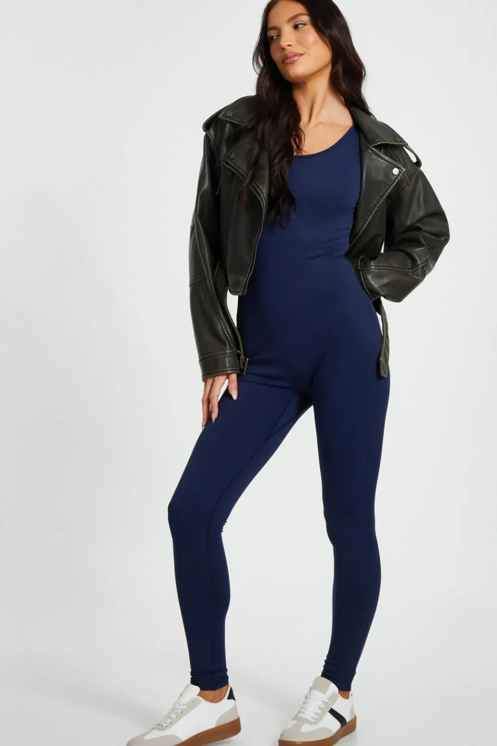 Quiz Summer Jumpsuits|Jumpsuits>Navy Scoop Neck Sleeveless Unitard