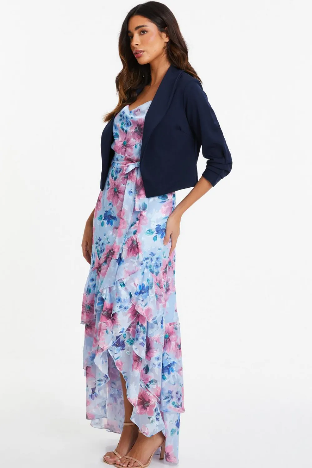Quiz Day At The Races|Christening Guest>Shawl Collar Crop Jacket