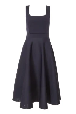 Quiz Evening Dresses|Day At The Races>Navy Square Neckline Skater Dress