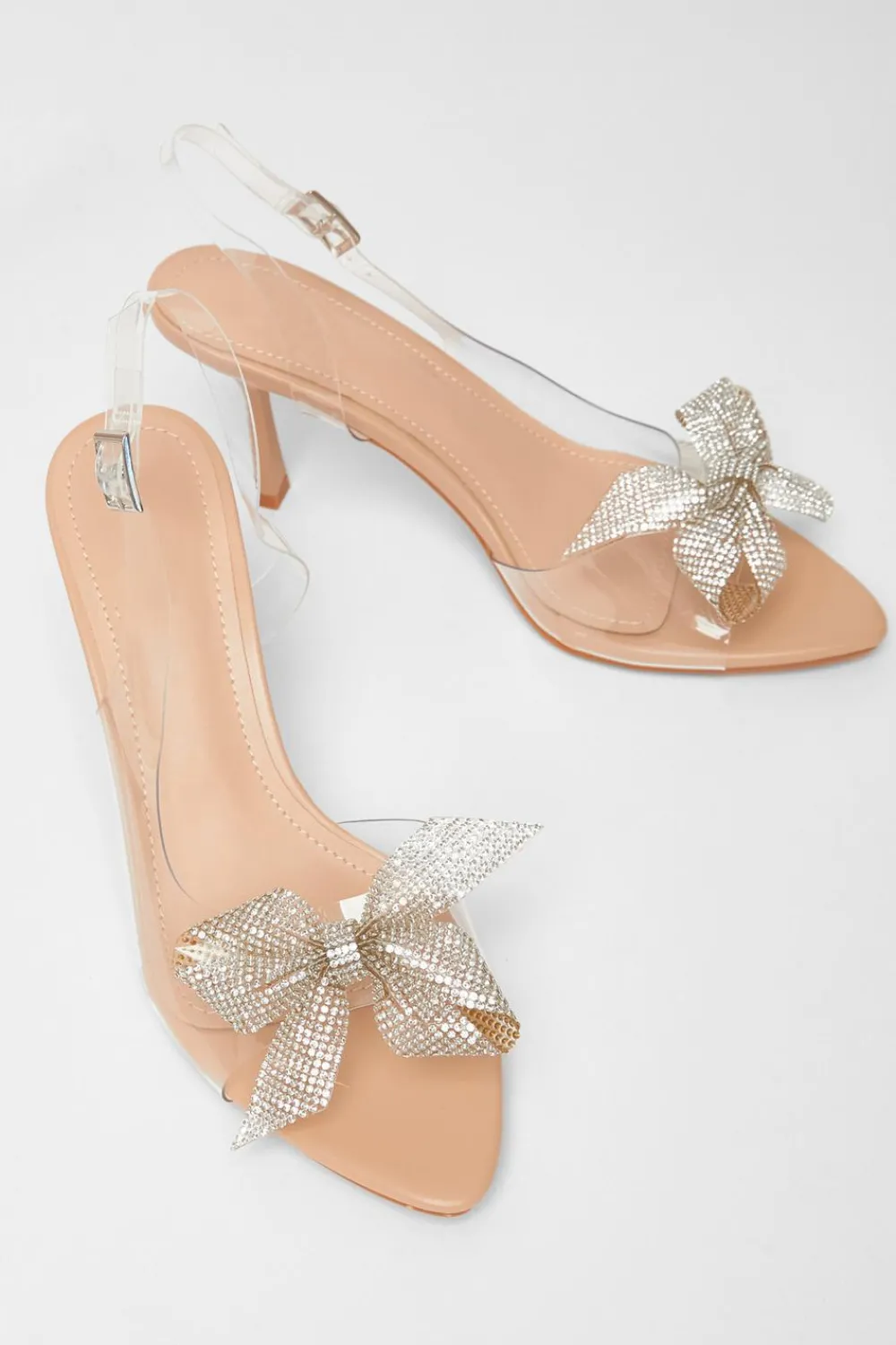 Quiz Occasion Shoes|Heels>Diamante Bow Heels