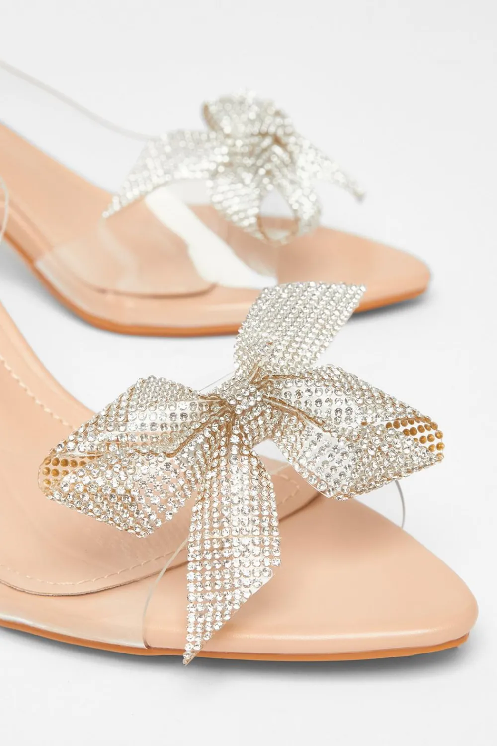 Quiz Occasion Shoes|Heels>Diamante Bow Heels