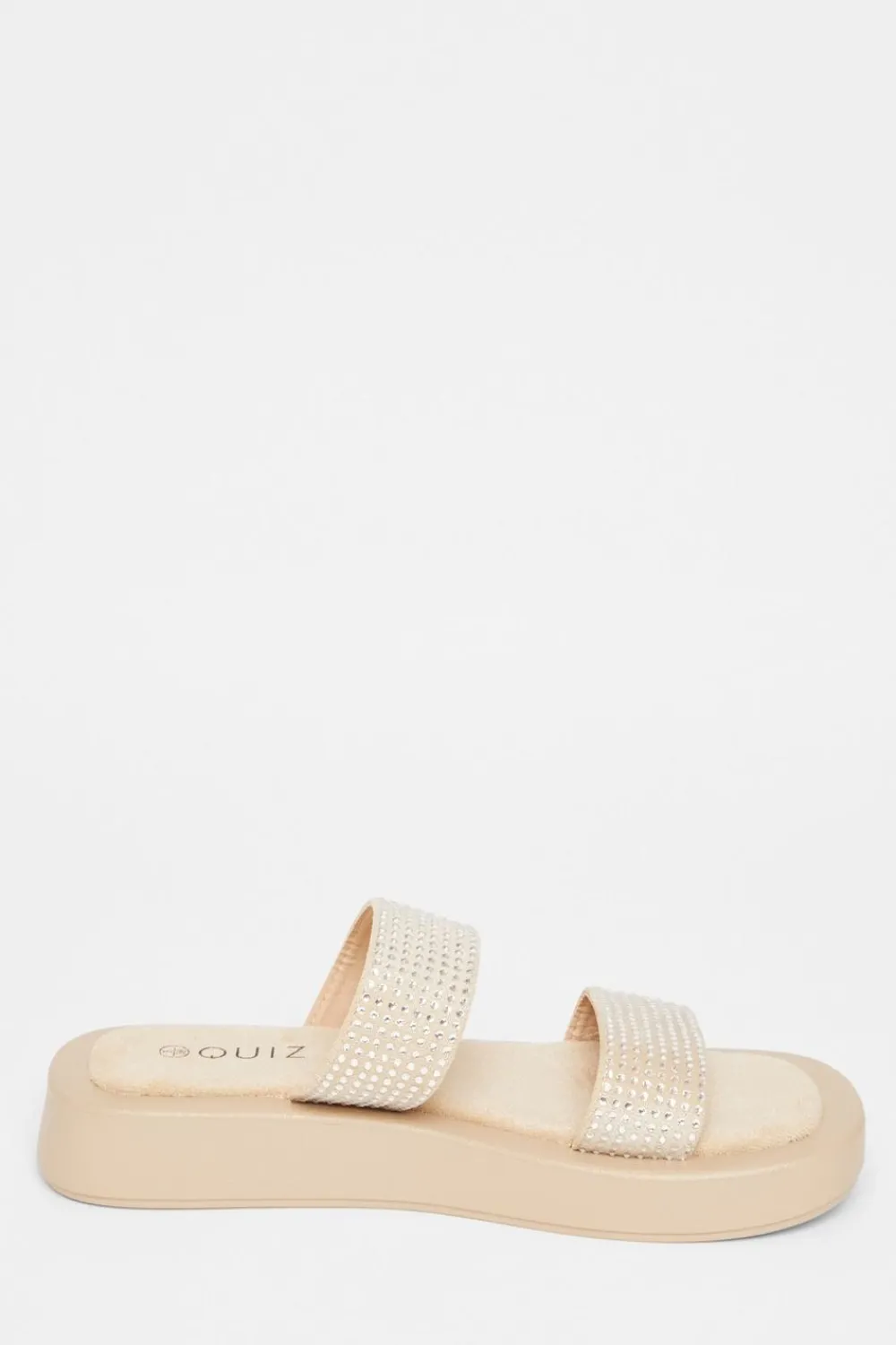 Quiz Holiday Shoes|Flats>Diamante Flatform Sandals
