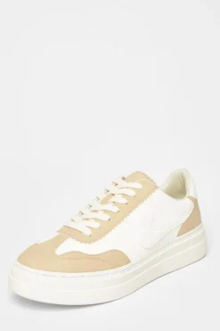 Quiz Trainers>Nude Faux Leather Chunky Trainers