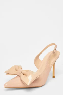 Quiz Occasion Shoes|Heels>Patent Bow Court Heels