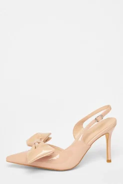 Quiz Occasion Shoes|Heels>Patent Bow Court Heels