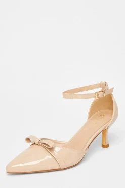 Quiz Occasion Shoes|Heels>Patent Bow Court Heels