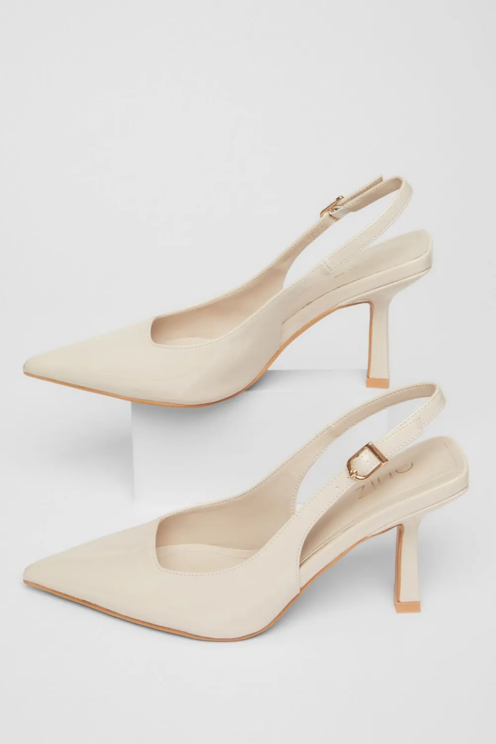 Quiz Heels|Day At The Races>Patent Slingback Low Court Heels