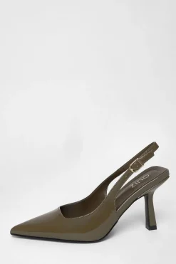 Quiz Heels|Day At The Races>Patent Sling Back Court Heels