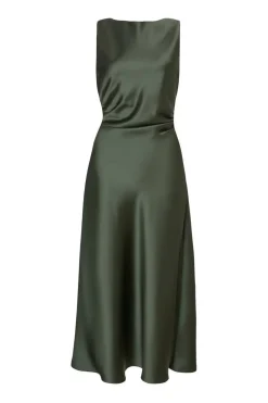 Quiz Evening Dresses|Day At The Races>Satin Ruched Midi Dress