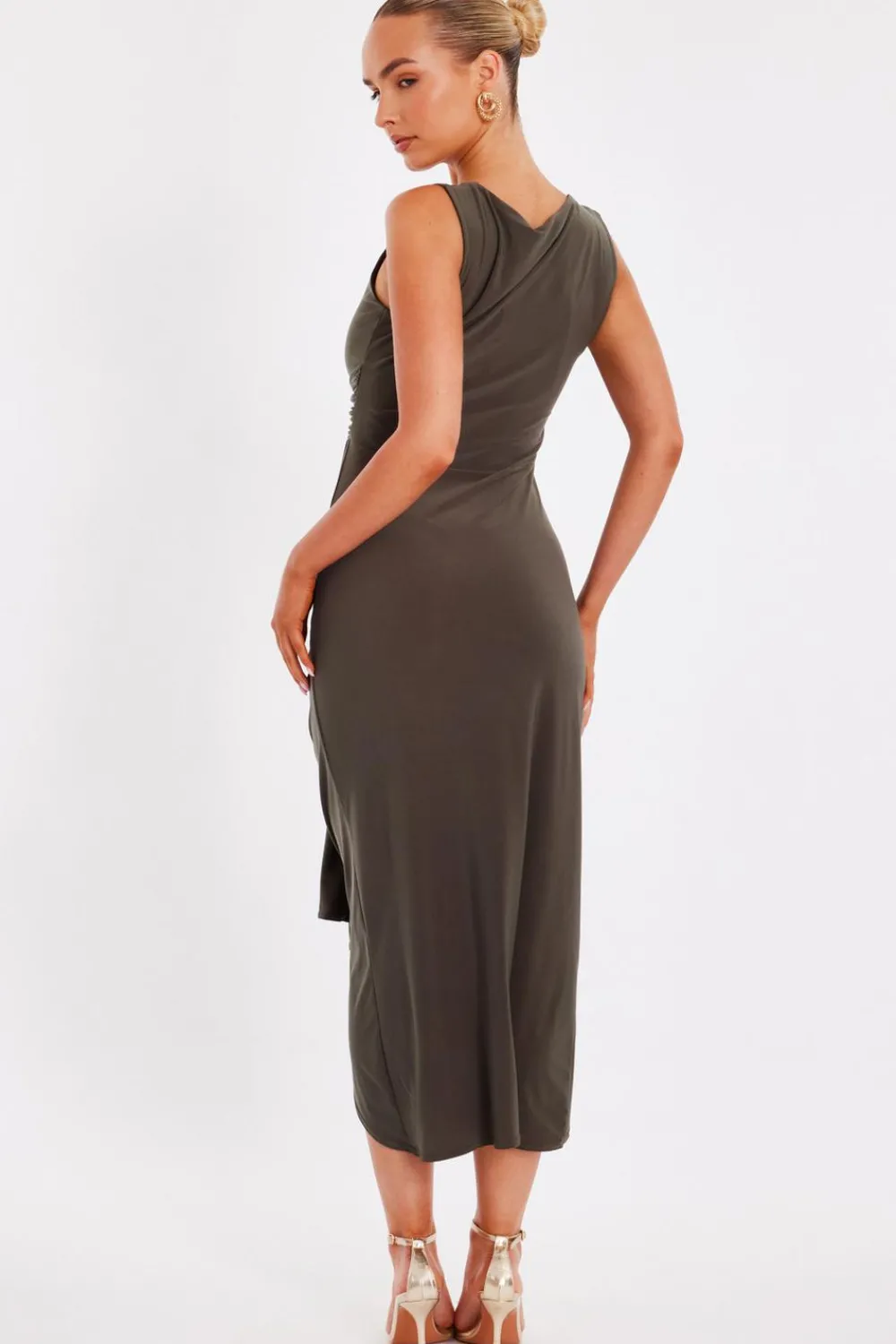 Quiz Day At The Races|Christening Guest>Olive Wrap Midaxi Dress