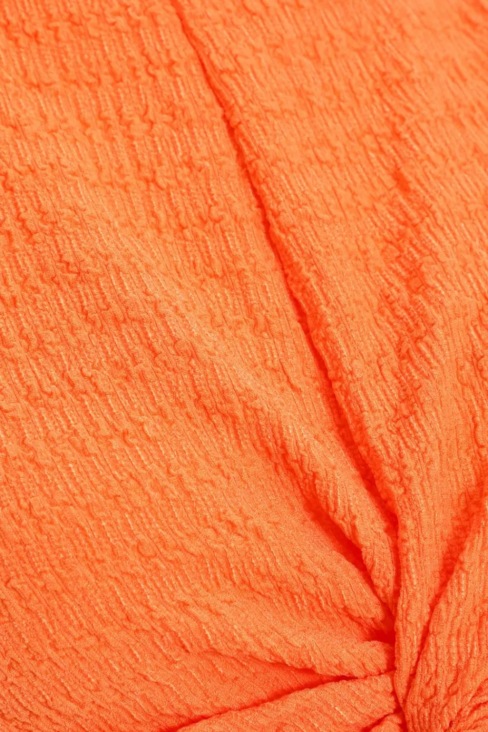 Quiz Summer Tops|Day Tops>Orange Knot Front Crop Top