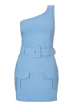 Quiz Playsuits|Summer Clothes>Pale Blue Belted Playsuit