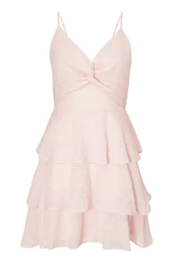 Quiz Summer Clothes|Holiday>Pale Pink Chiffon Tiered Mini Dress