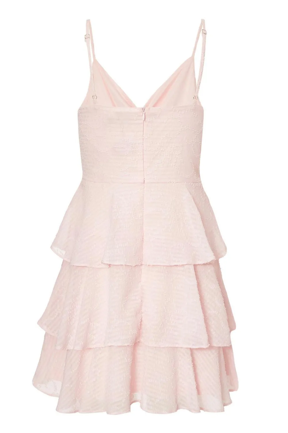 Quiz Summer Clothes|Holiday>Pale Pink Chiffon Tiered Mini Dress