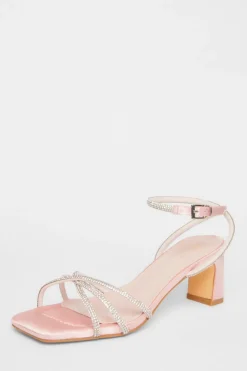 Quiz Shoe & Bag Sets|Occasion Shoes>Diamante Strap Block Heels