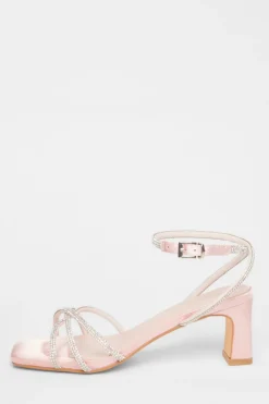 Quiz Shoe & Bag Sets|Occasion Shoes>Diamante Strap Block Heels