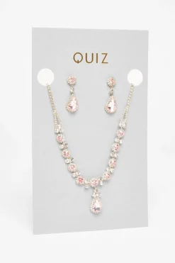 Quiz Wedding Accessories|Jewellery Sets>Diamante Tear Drop Set