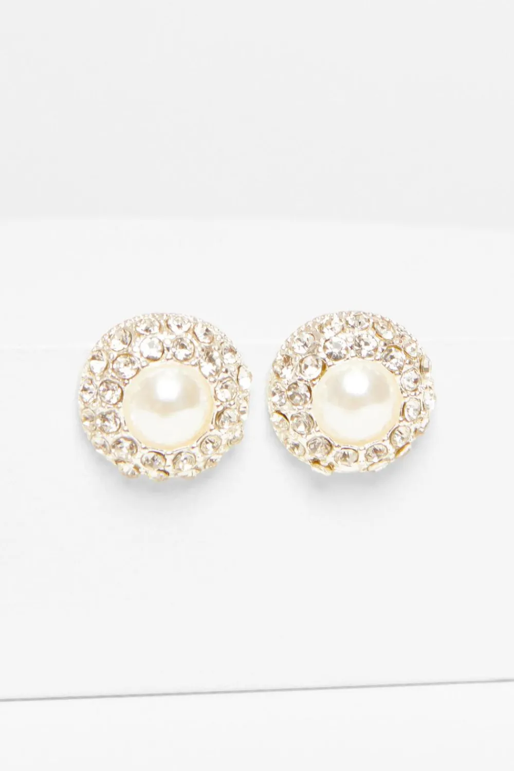 Quiz Wedding Accessories|Jewellery>Pearl Diamante Circle Stud Earring