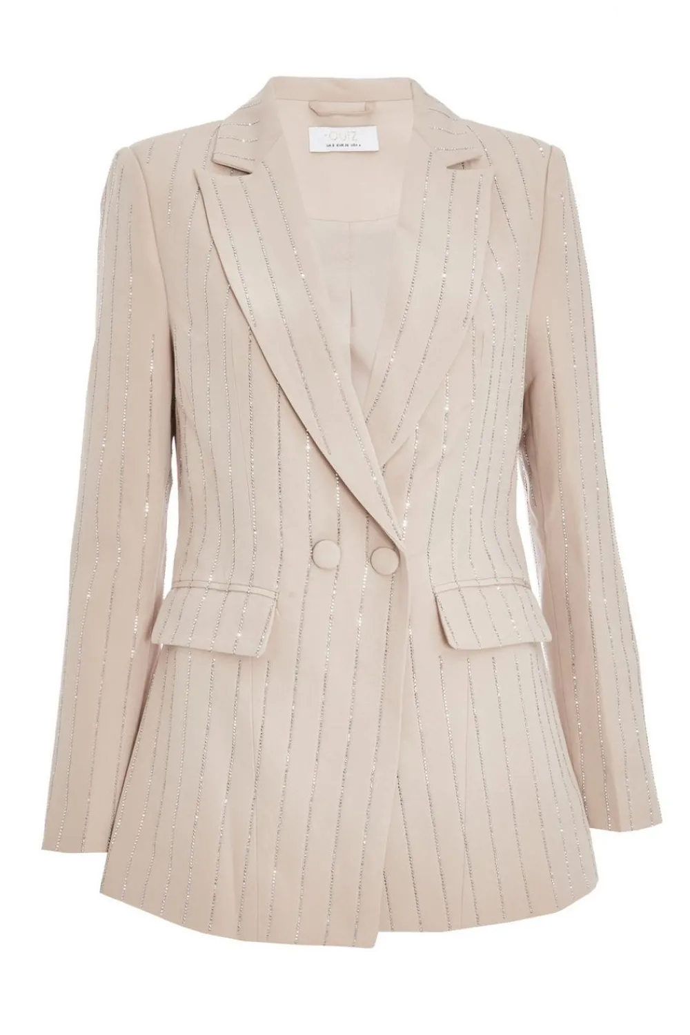 Quiz Modest|Jackets & Coats>Petite Beige Embellished Blazer