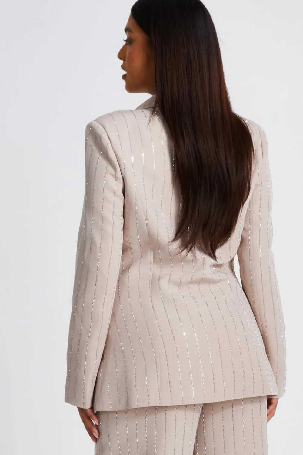 Quiz Modest|Jackets & Coats>Petite Beige Embellished Blazer