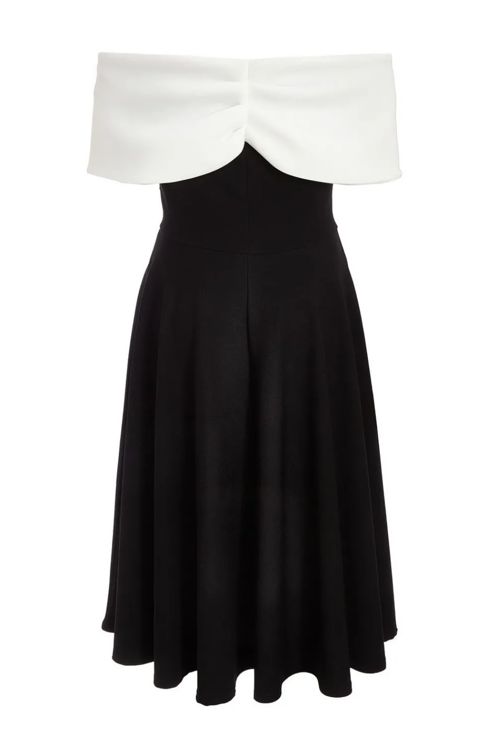 Quiz Christening Guest|Petite Dresses>Petite Black Contrast Bardot Midi Dress